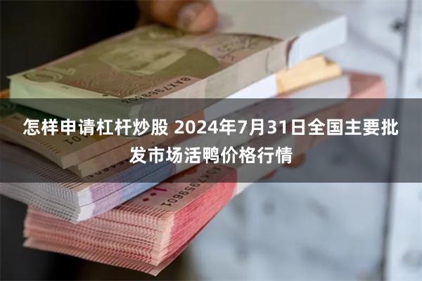 怎样申请杠杆炒股 2024年7月31日全国主要批发市场活鸭价格行情