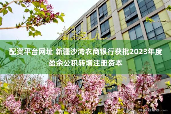 配资平台网址 新疆沙湾农商银行获批2023年度盈余公积转增注册资本