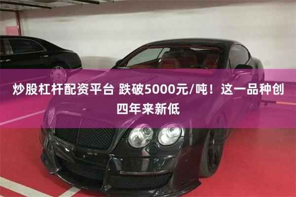 炒股杠杆配资平台 跌破5000元/吨！这一品种创四年来新低